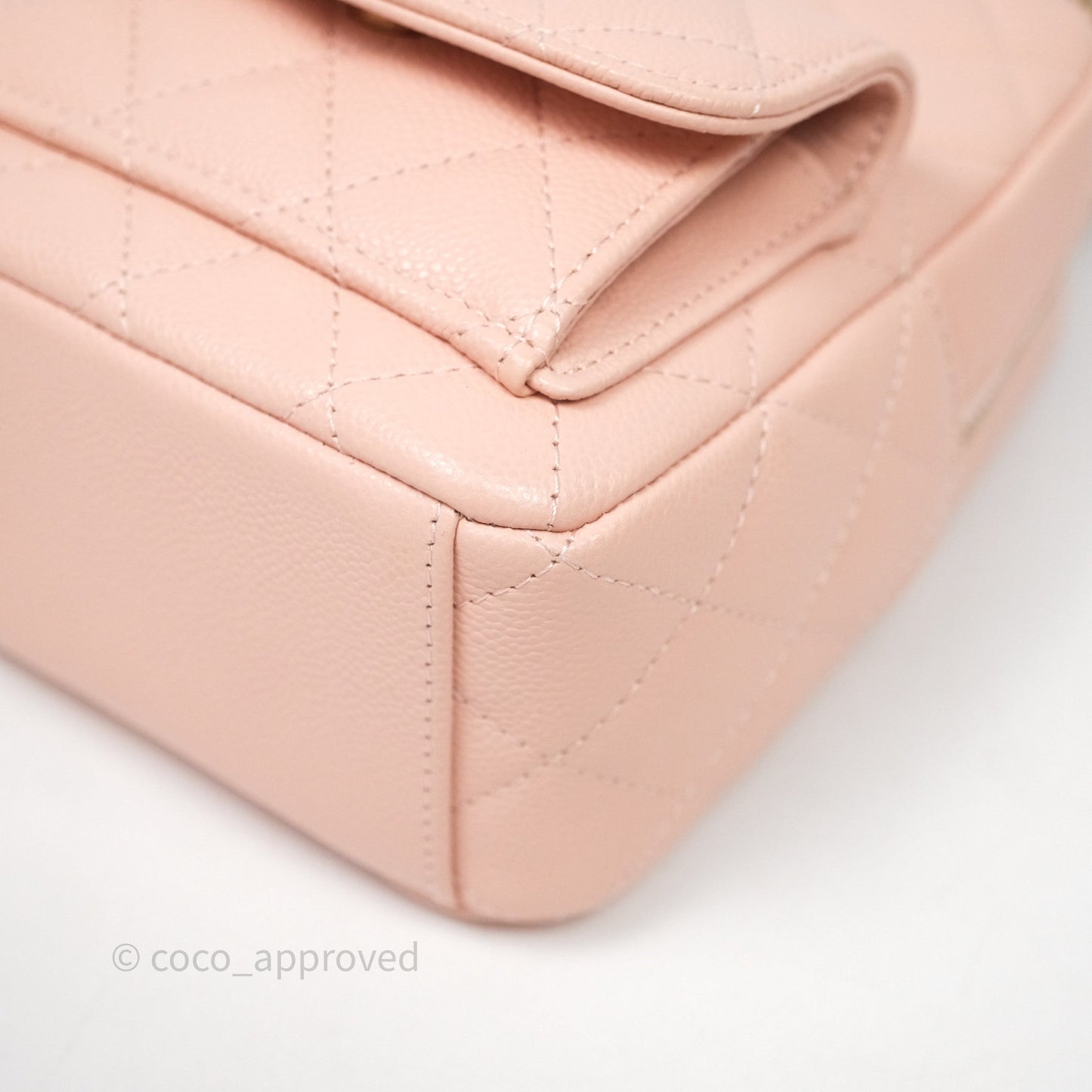 Chanel Classic Mini Backpack Pink Caviar Gold Hardware