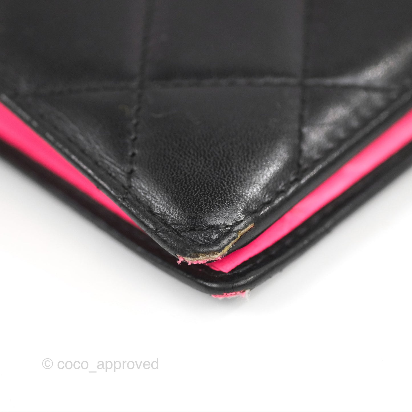 Chanel Quilted Cambon Yen Wallet Black Calfskin Silver Hardware