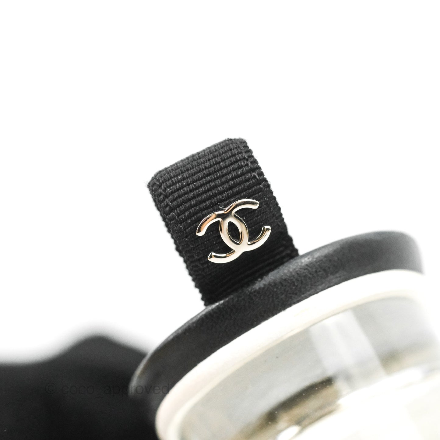 Chanel CC Logo PVC Slide Sandals Black Size 35.5
