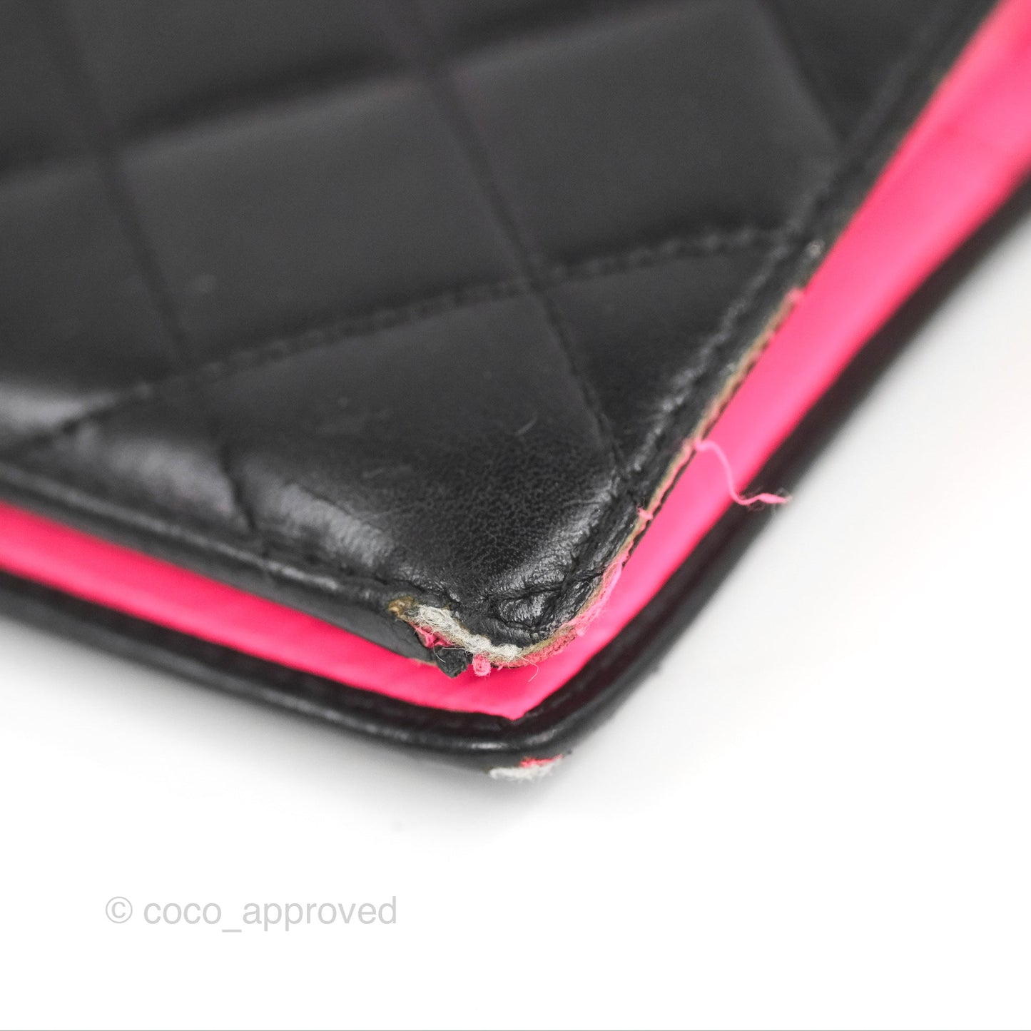 Chanel Quilted Cambon Yen Wallet Black Calfskin Silver Hardware
