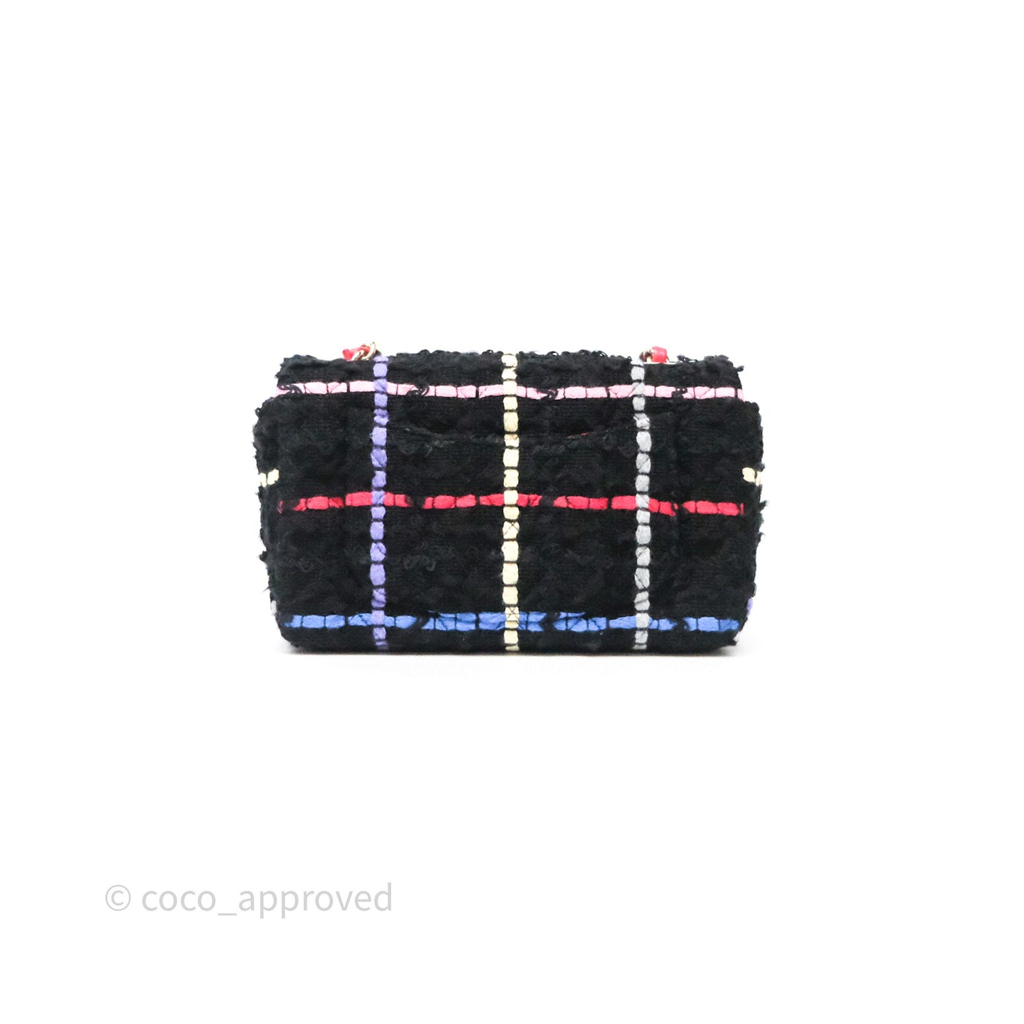 Chanel Mini Rectangular Flap Multicolor Tweed Gold Hardware