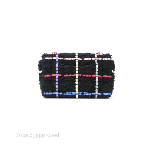 Chanel Mini Rectangular Flap Multicolor Tweed Gold Hardware
