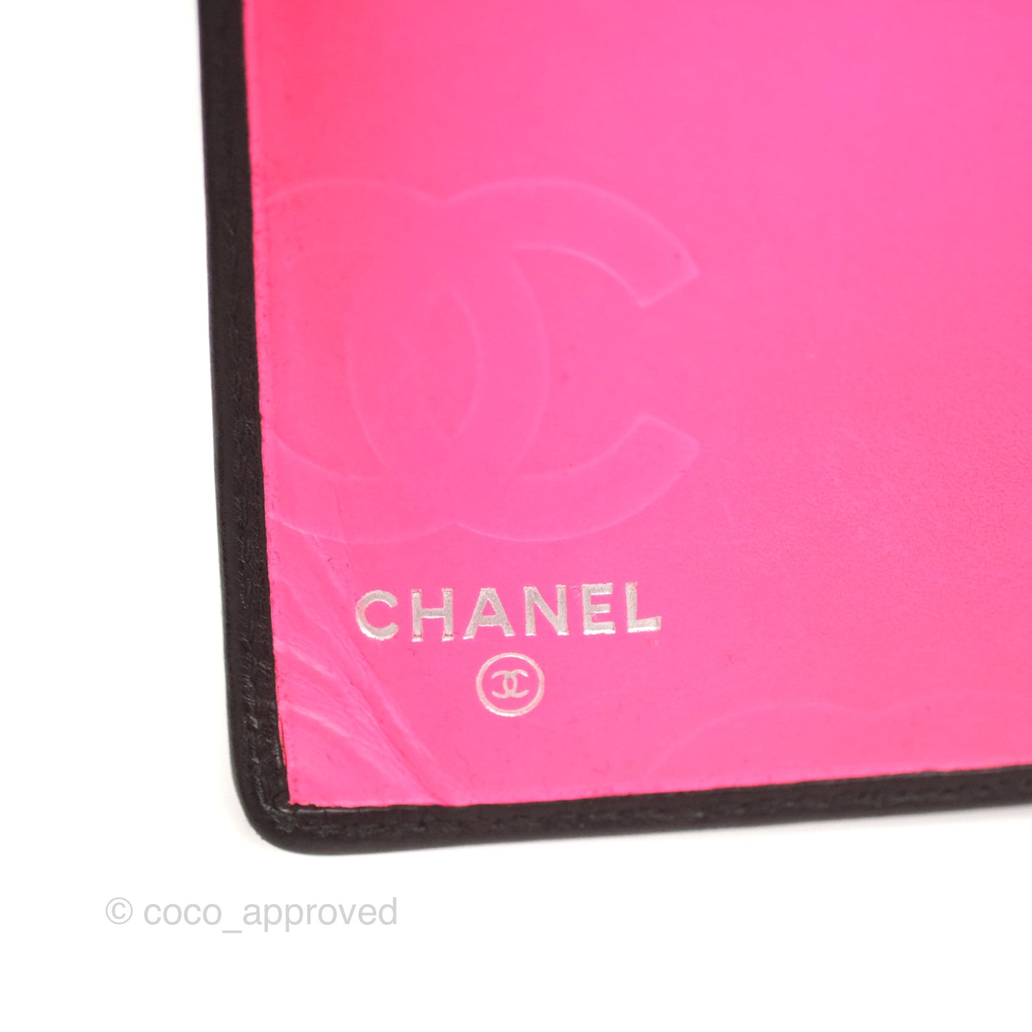 Chanel Quilted Cambon Yen Wallet Black Calfskin Silver Hardware