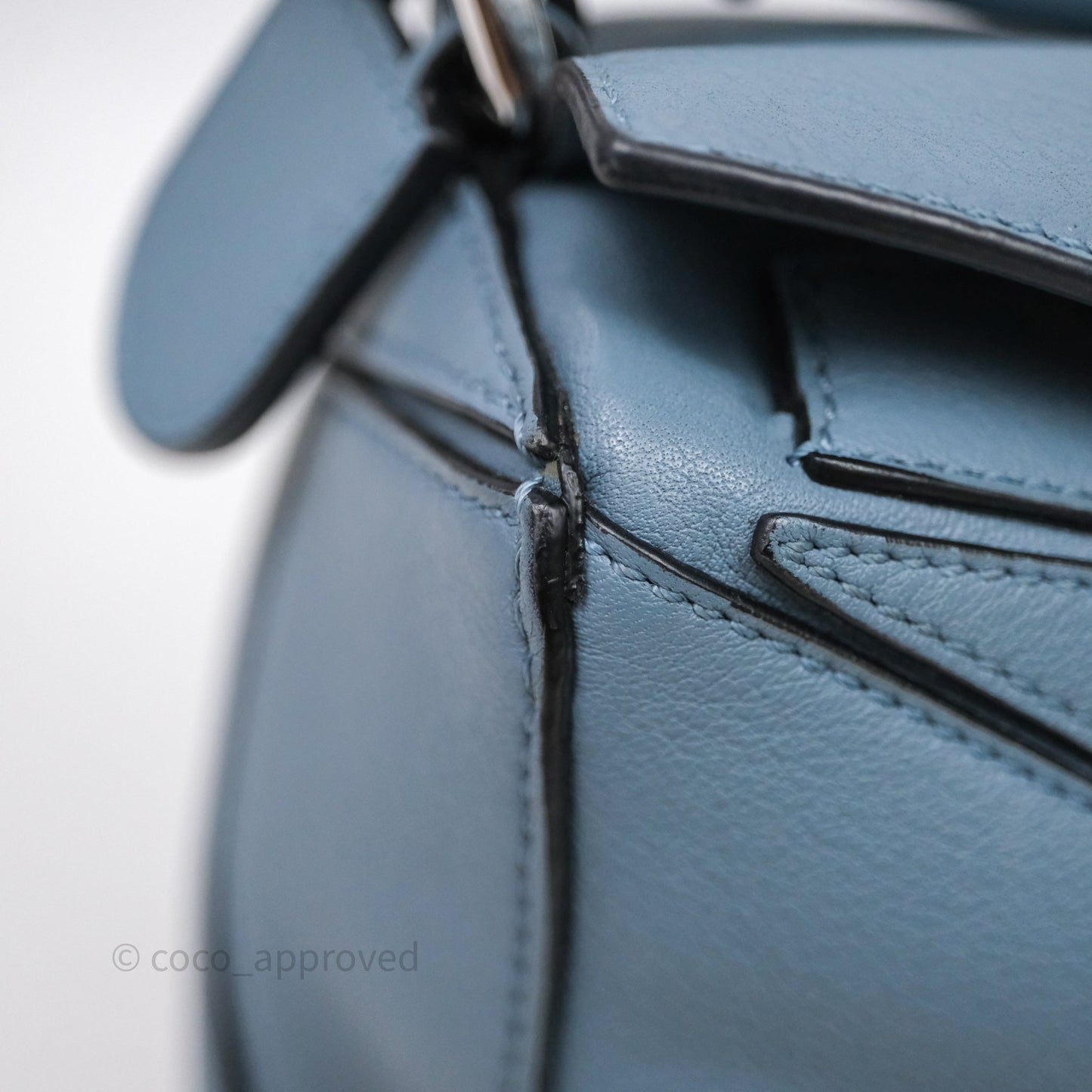 Loewe Small Puzzle Bag Stone Blue Calfskin