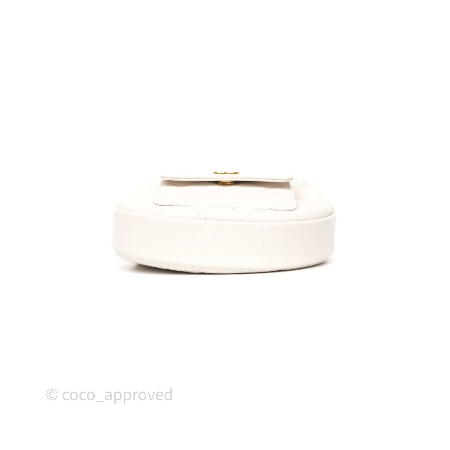 Chanel Quilted Polly Pocket Hobo Bag Caviar White Gold Hardware