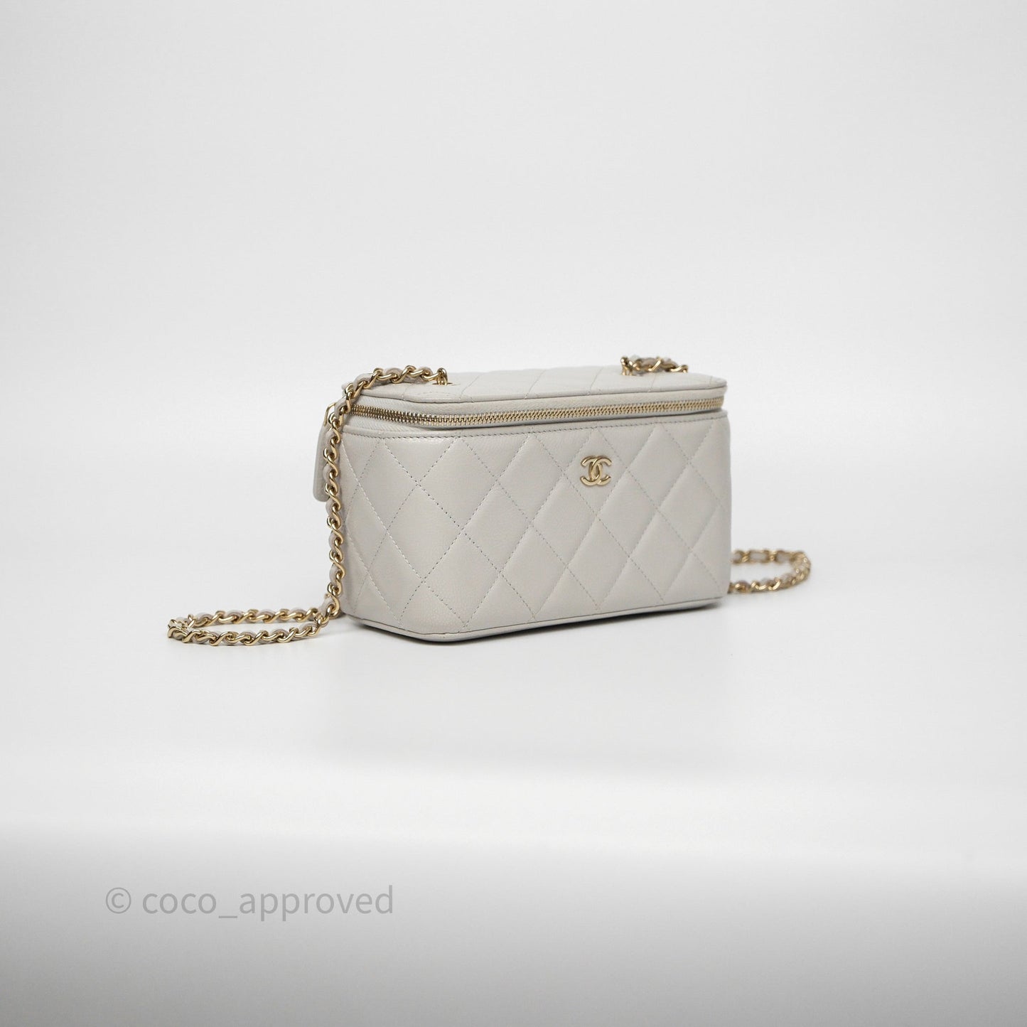 Chanel Vanity with Chain Grey Caviar Gold Hardware