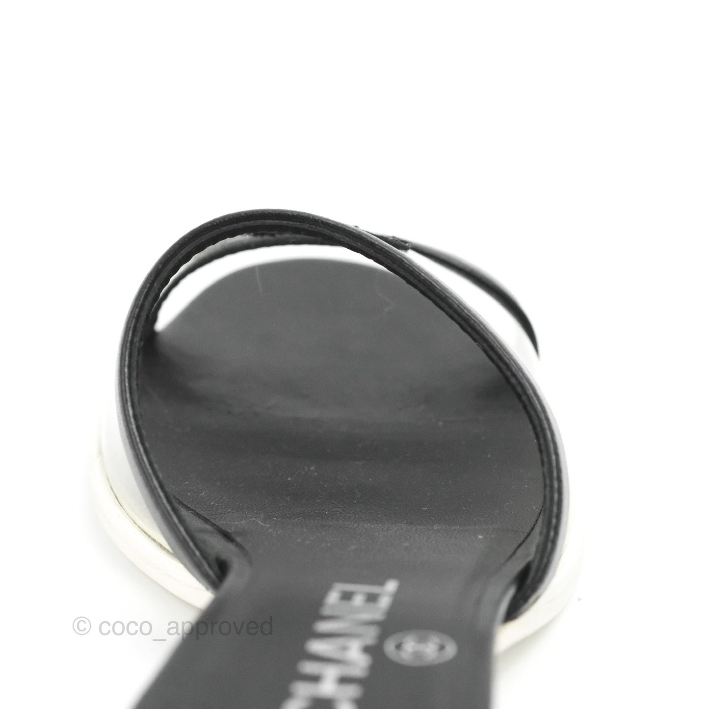 Chanel CC Logo PVC Slide Sandals Black Size 35.5