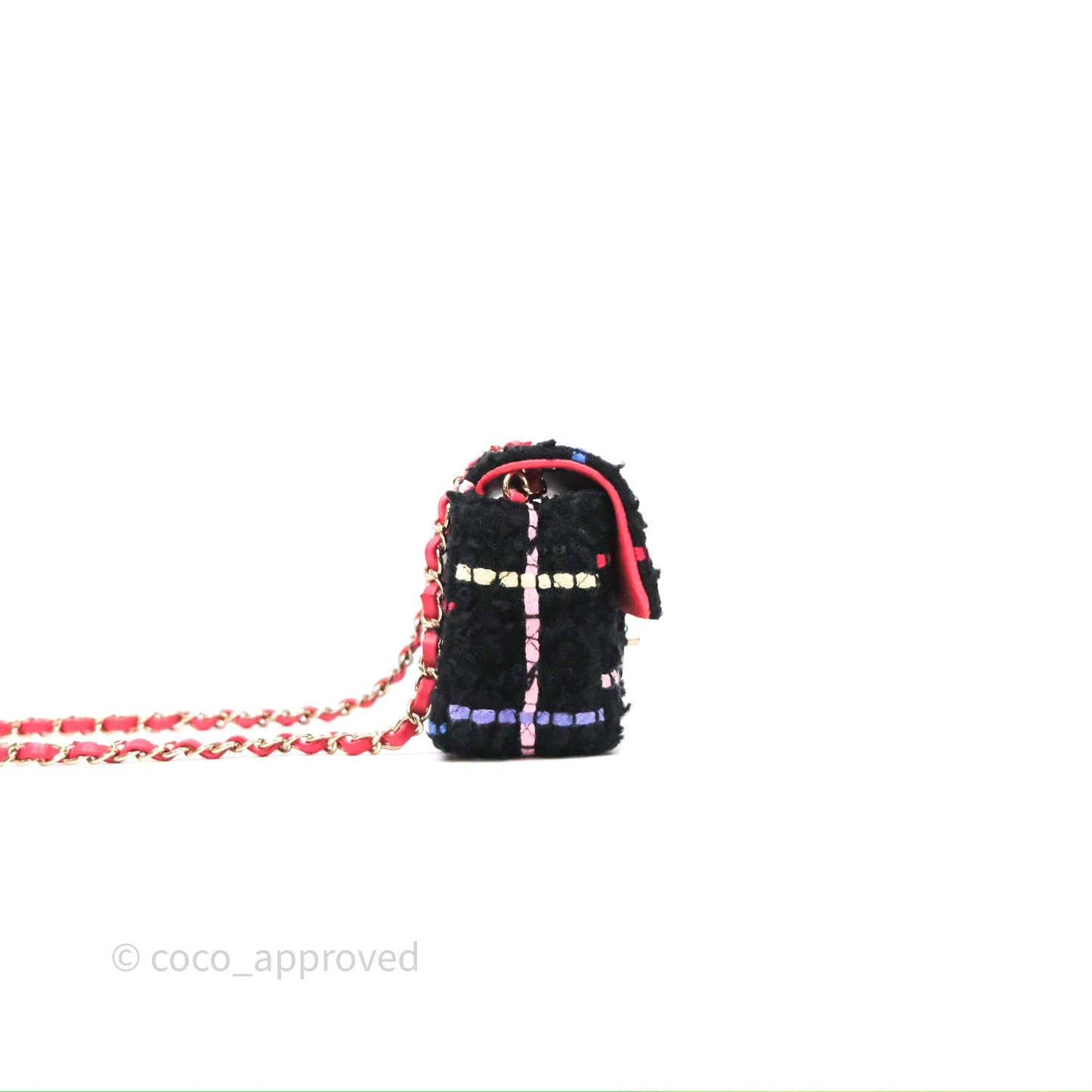 Chanel Mini Rectangular Flap Multicolor Tweed Gold Hardware
