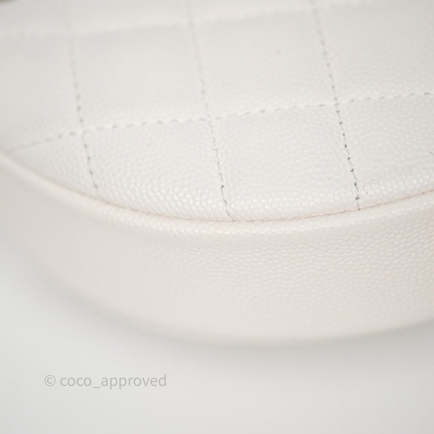 Chanel Quilted Polly Pocket Hobo Bag Caviar White Gold Hardware