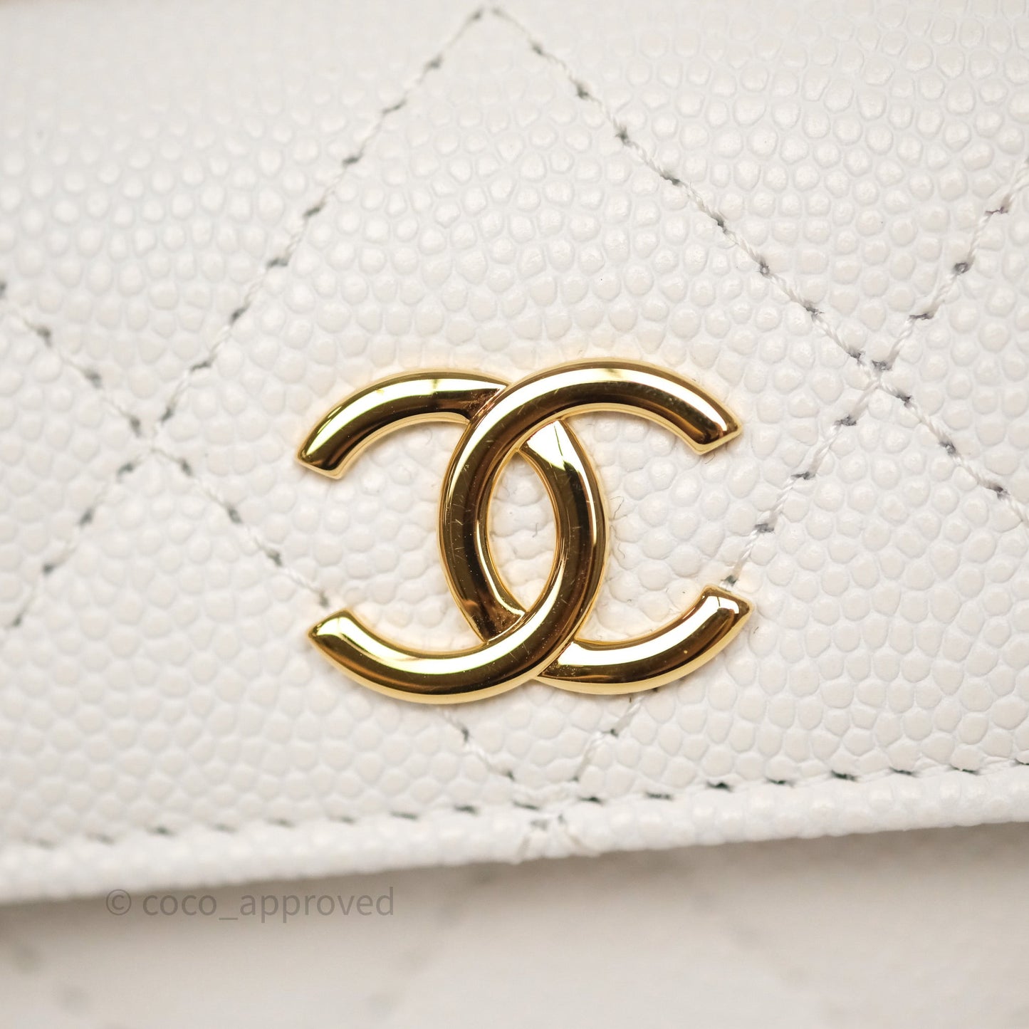 Chanel Quilted Polly Pocket Hobo Bag Caviar White Gold Hardware