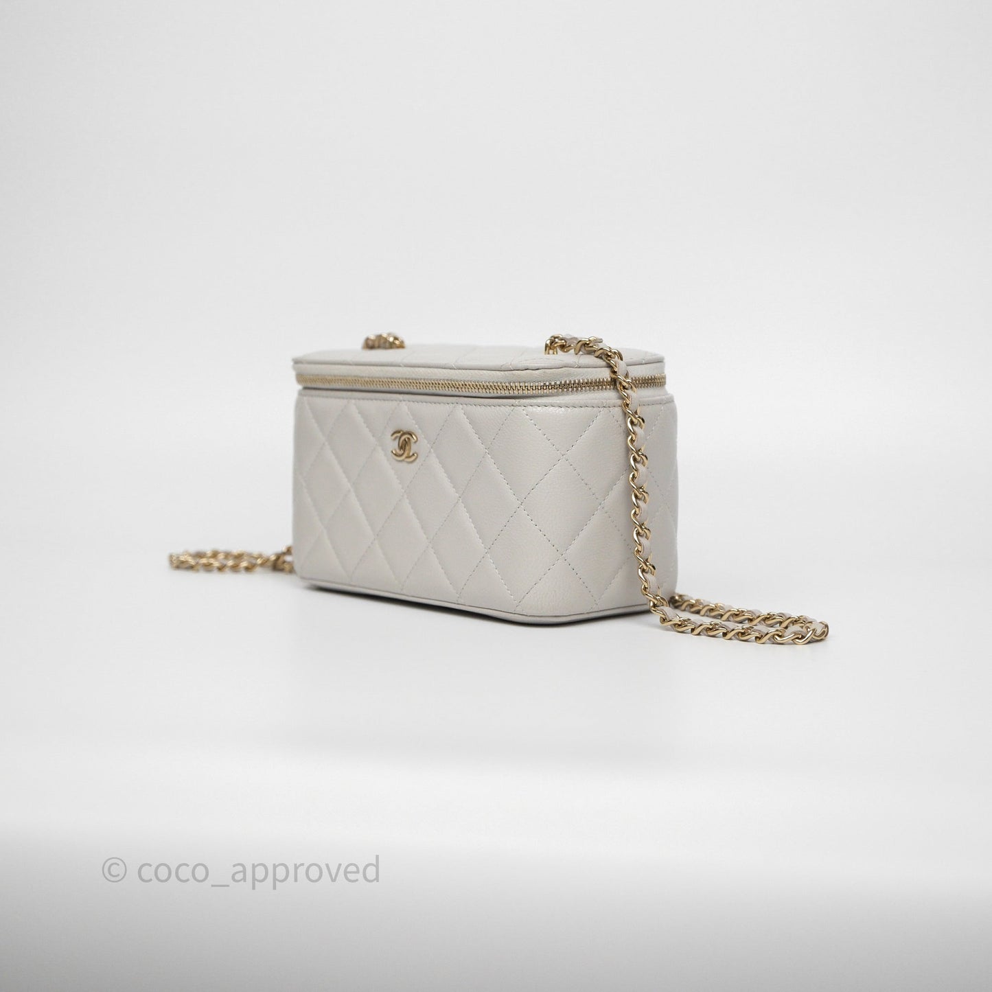 Chanel Vanity with Chain Grey Caviar Gold Hardware
