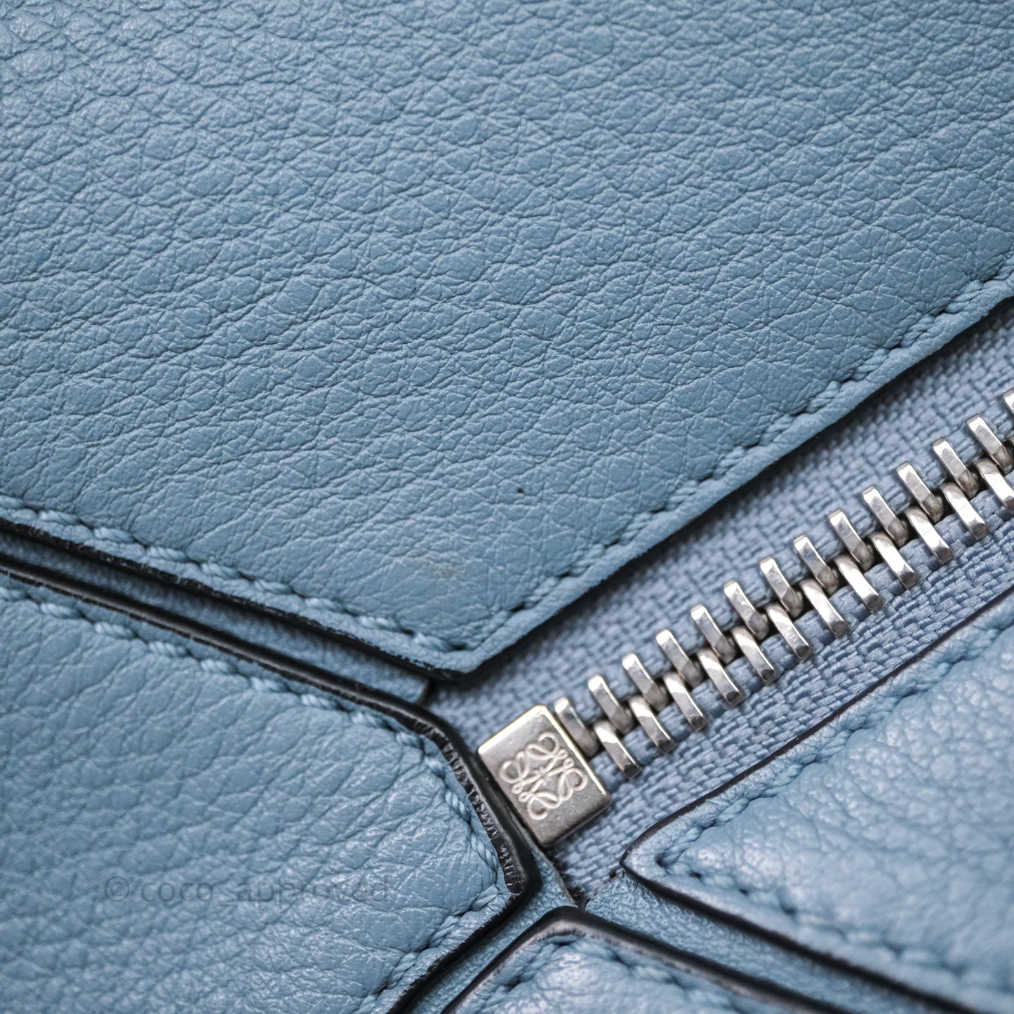 Loewe Small Puzzle Bag Stone Blue Calfskin