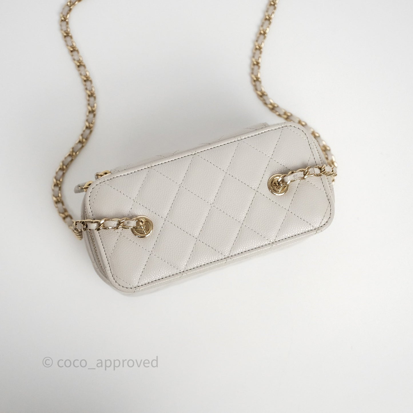 Chanel Vanity with Chain Grey Caviar Gold Hardware