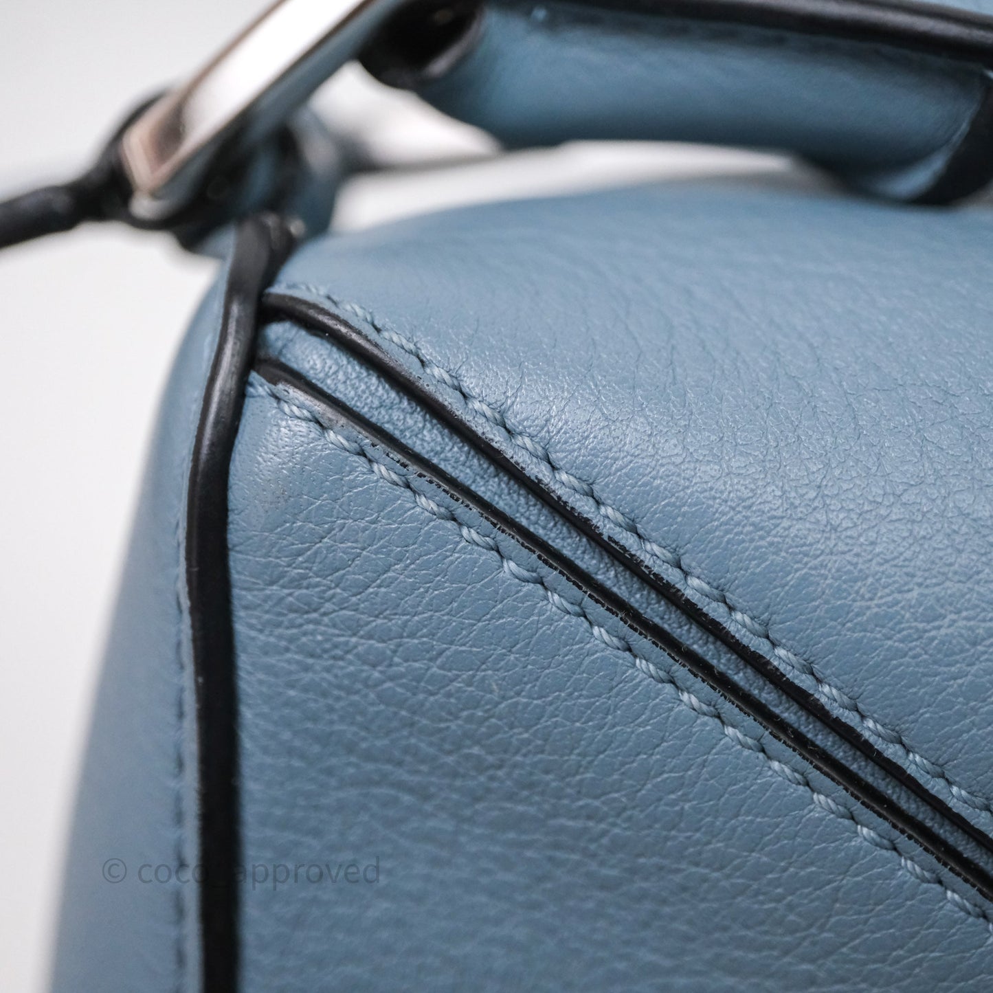 Loewe Small Puzzle Bag Stone Blue Calfskin