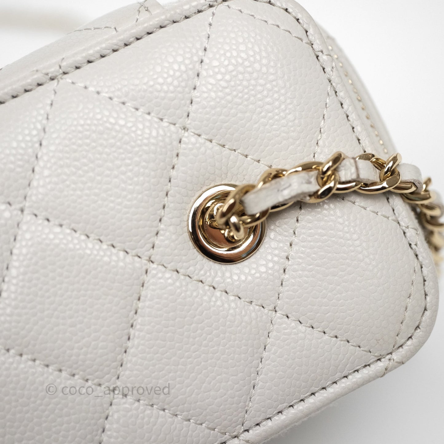 Chanel Vanity with Chain Grey Caviar Gold Hardware