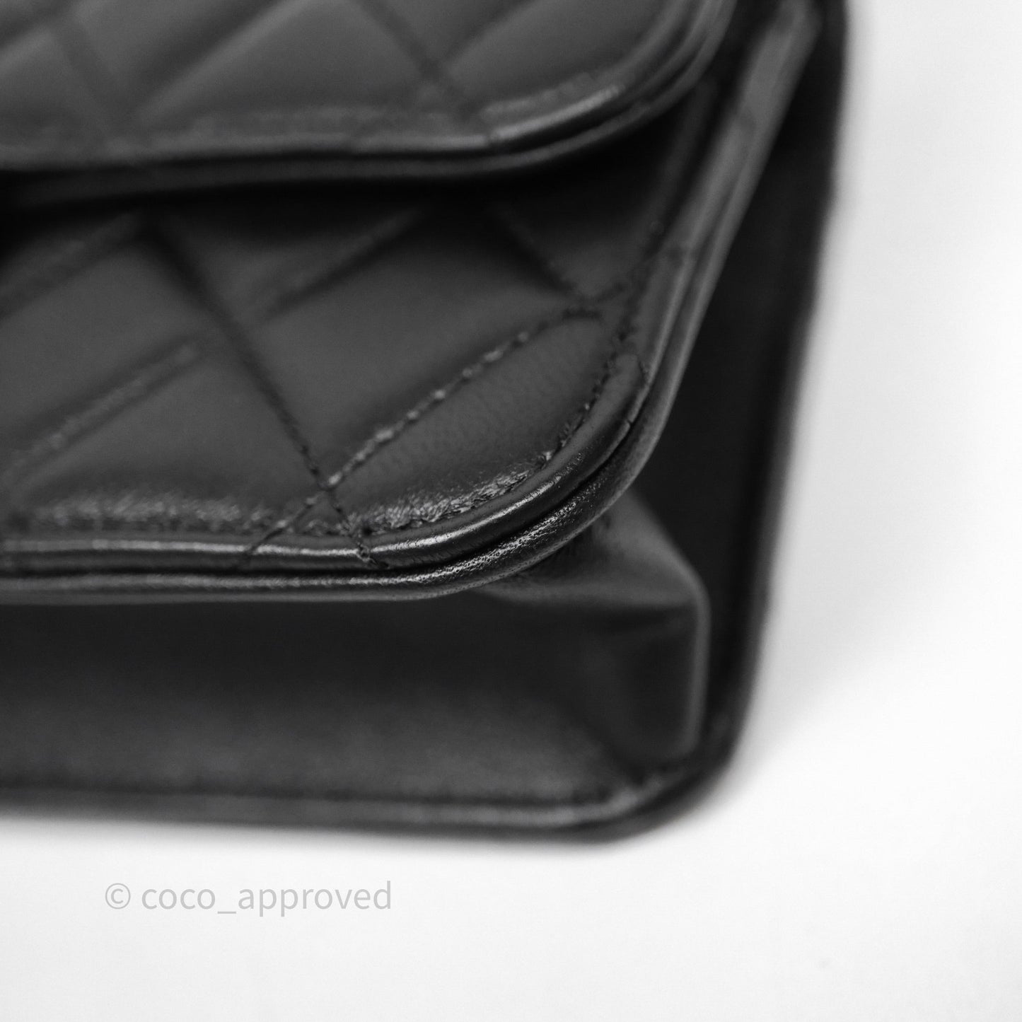 Chanel Top Handle Mini WOC Phone Holder Black Lambskin Gold Hardware