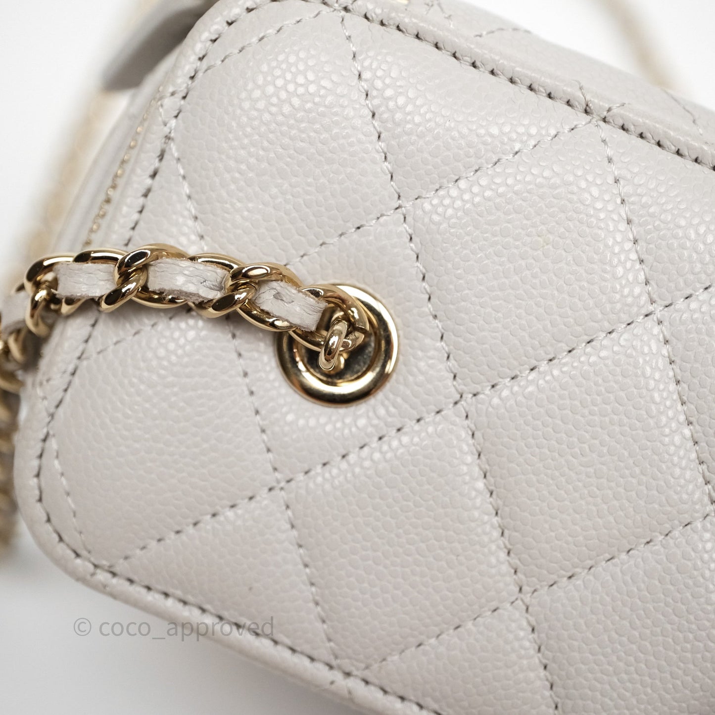 Chanel Vanity with Chain Grey Caviar Gold Hardware