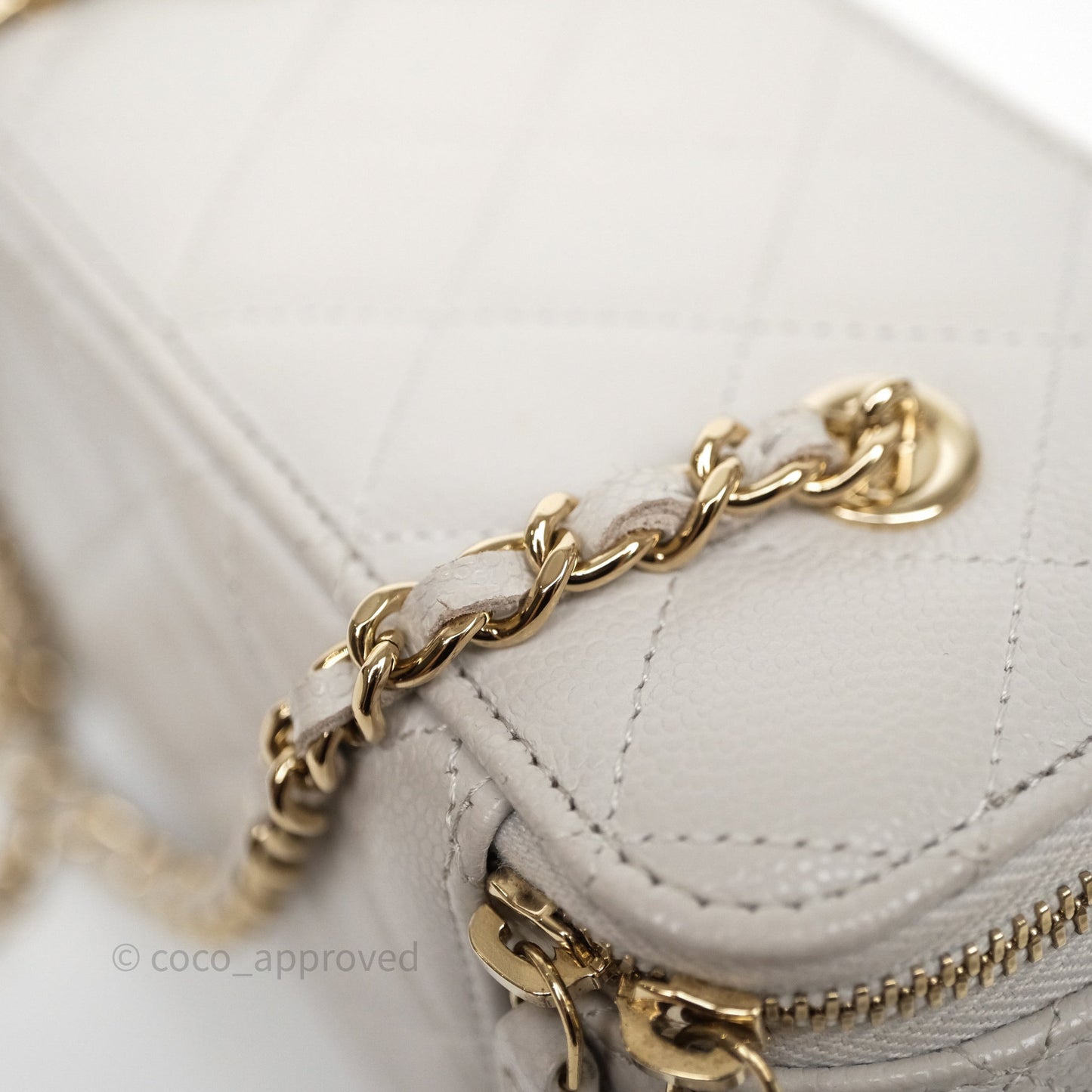 Chanel Vanity with Chain Grey Caviar Gold Hardware