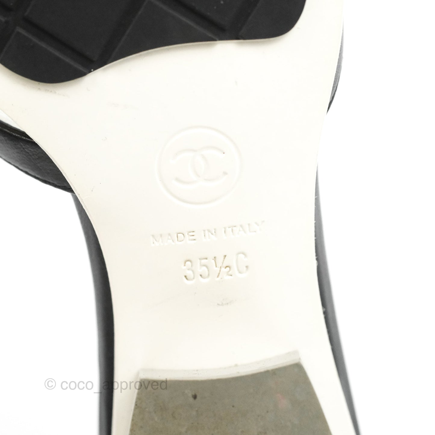 Chanel CC Logo PVC Slide Sandals Black Size 35.5