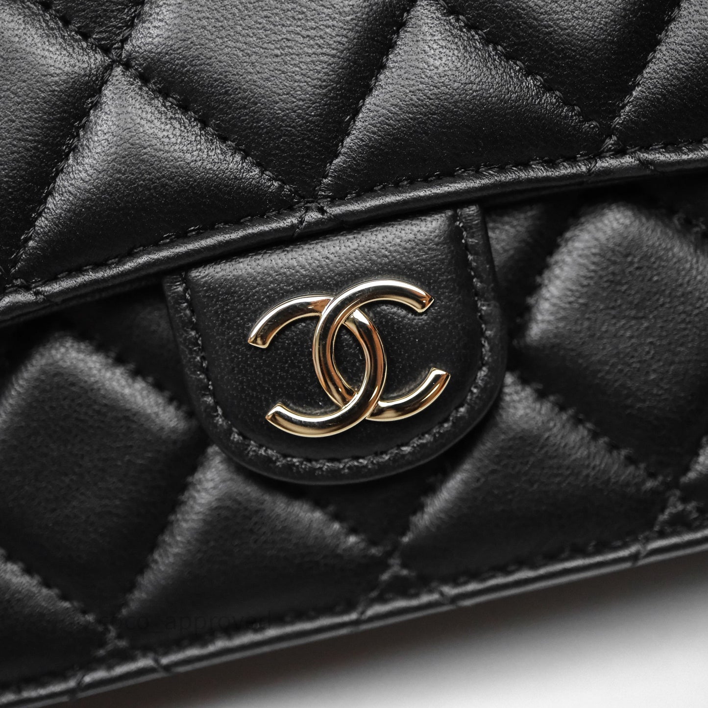 Chanel Top Handle Mini WOC Phone Holder Black Lambskin Gold Hardware