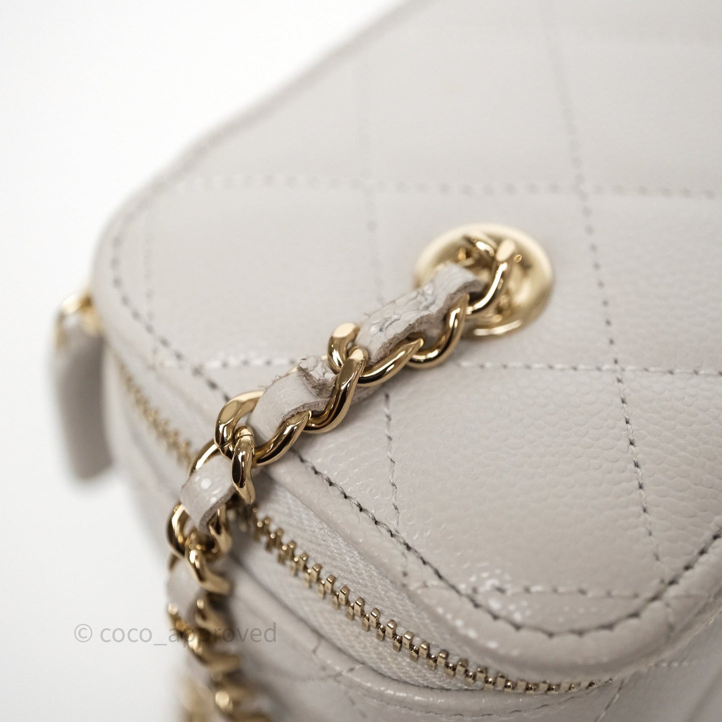 Chanel Vanity with Chain Grey Caviar Gold Hardware