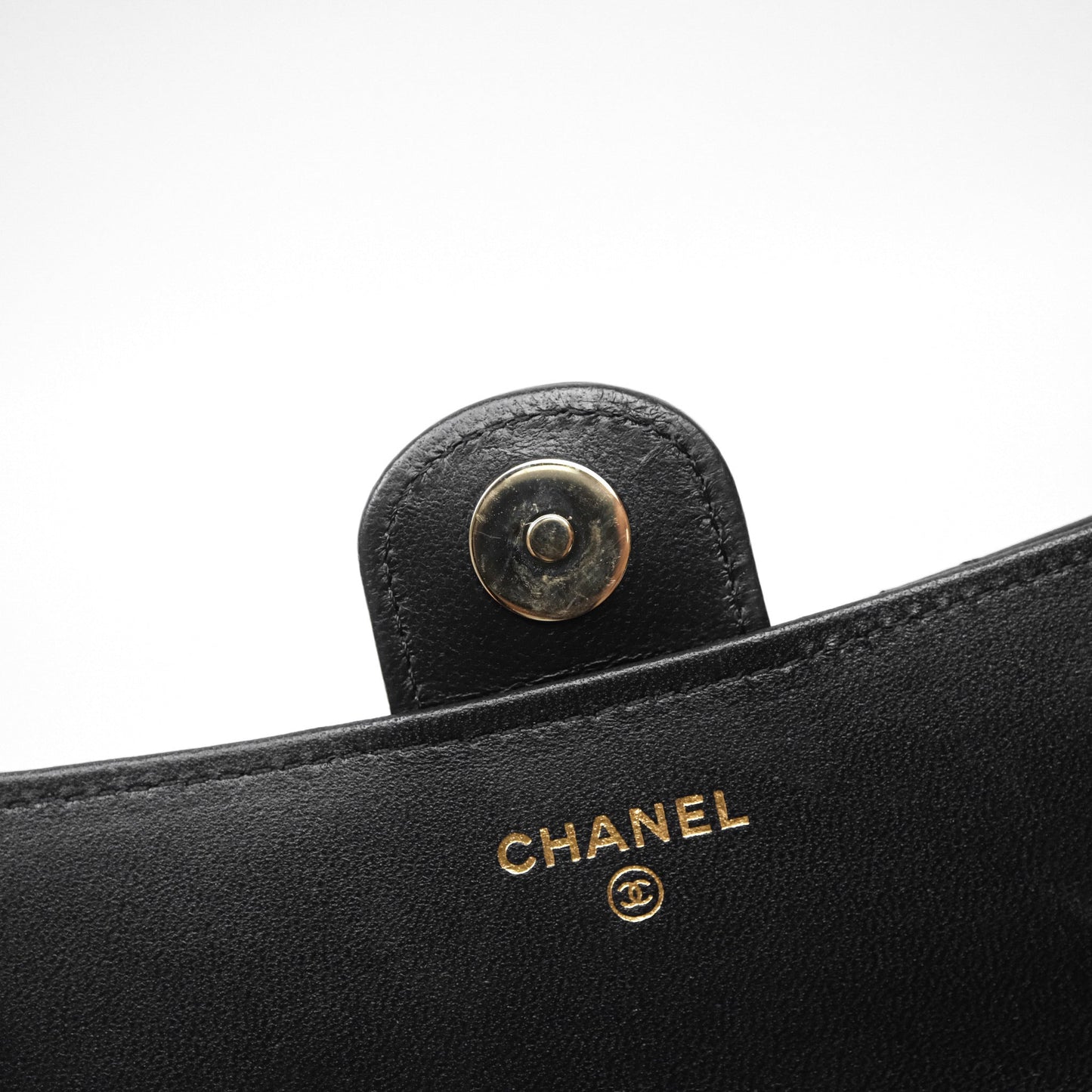 Chanel Top Handle Mini WOC Phone Holder Black Lambskin Gold Hardware