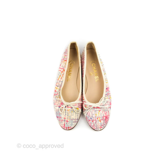 Chanel Ballerina Flats Pink/White Size 36