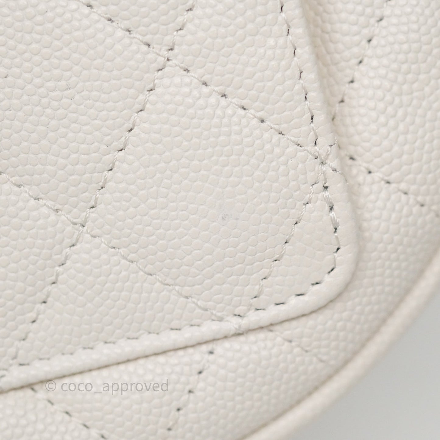 Chanel Quilted Polly Pocket Hobo Bag Caviar White Gold Hardware