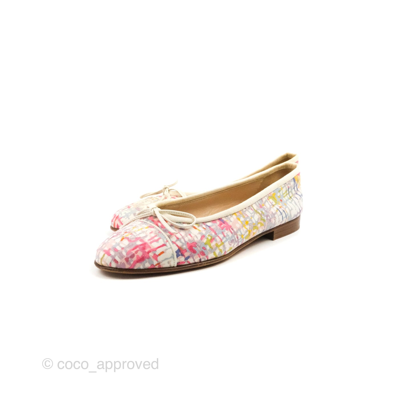 Chanel Ballerina Flats Pink/White Size 36
