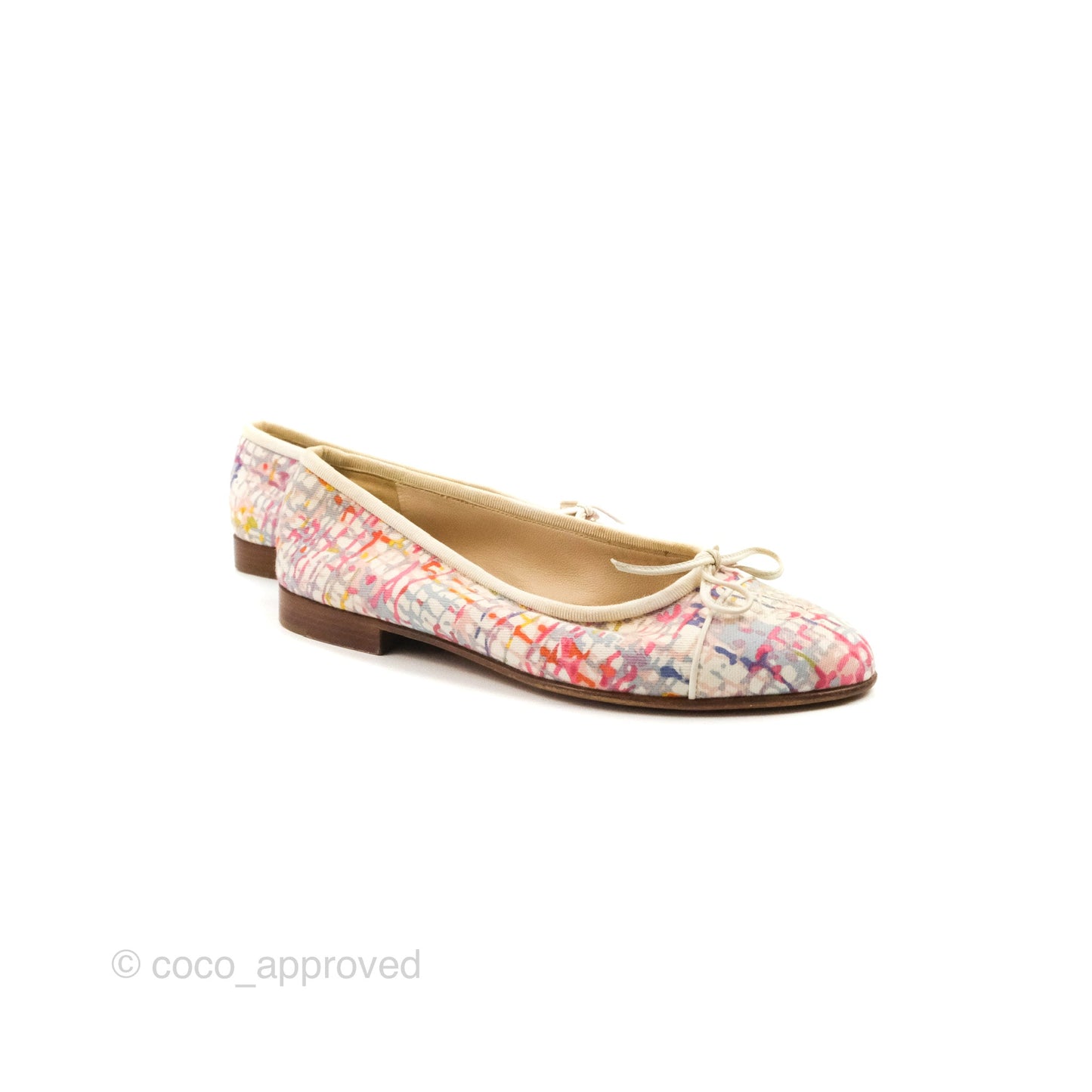 Chanel Ballerina Flats Pink/White Size 36