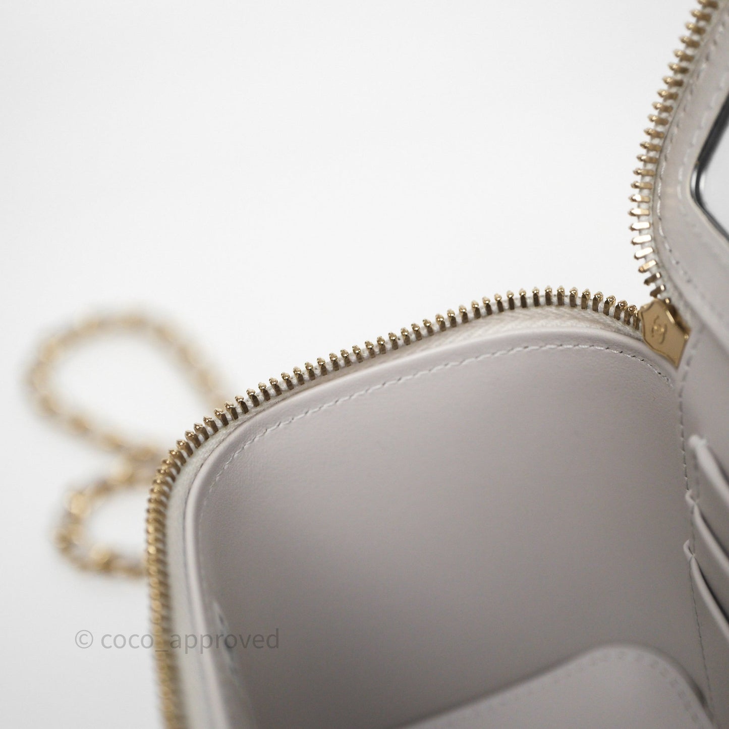 Chanel Vanity with Chain Grey Caviar Gold Hardware