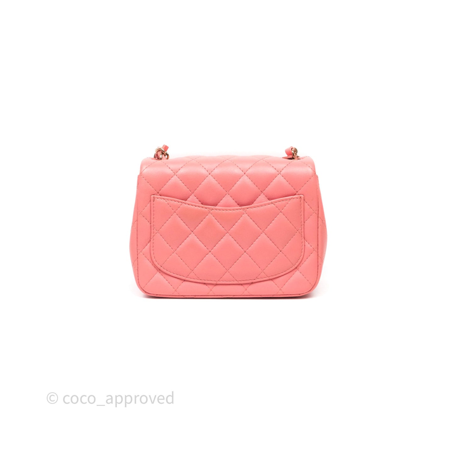 Chanel Mini Square Flap Quilted Pink Lambskin Gold Hardware