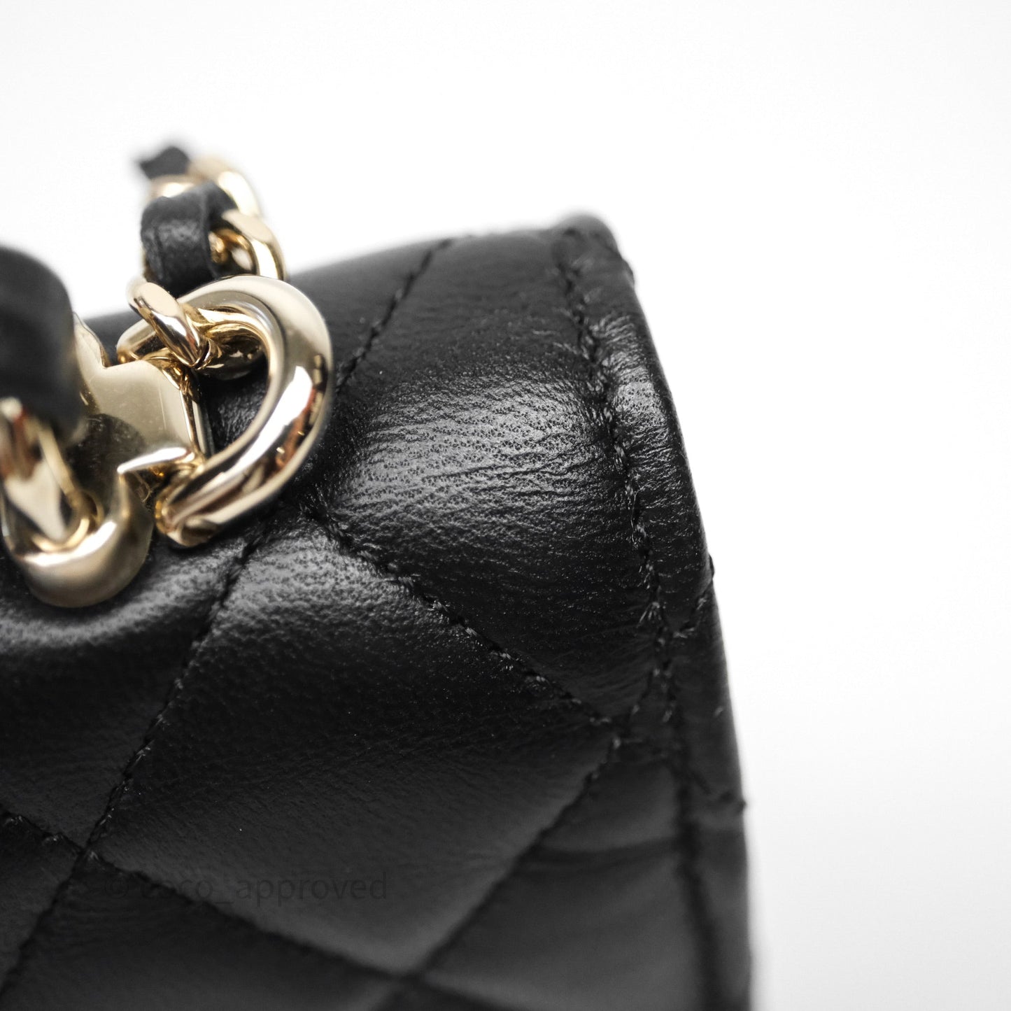 Chanel Top Handle Mini WOC Phone Holder Black Lambskin Gold Hardware