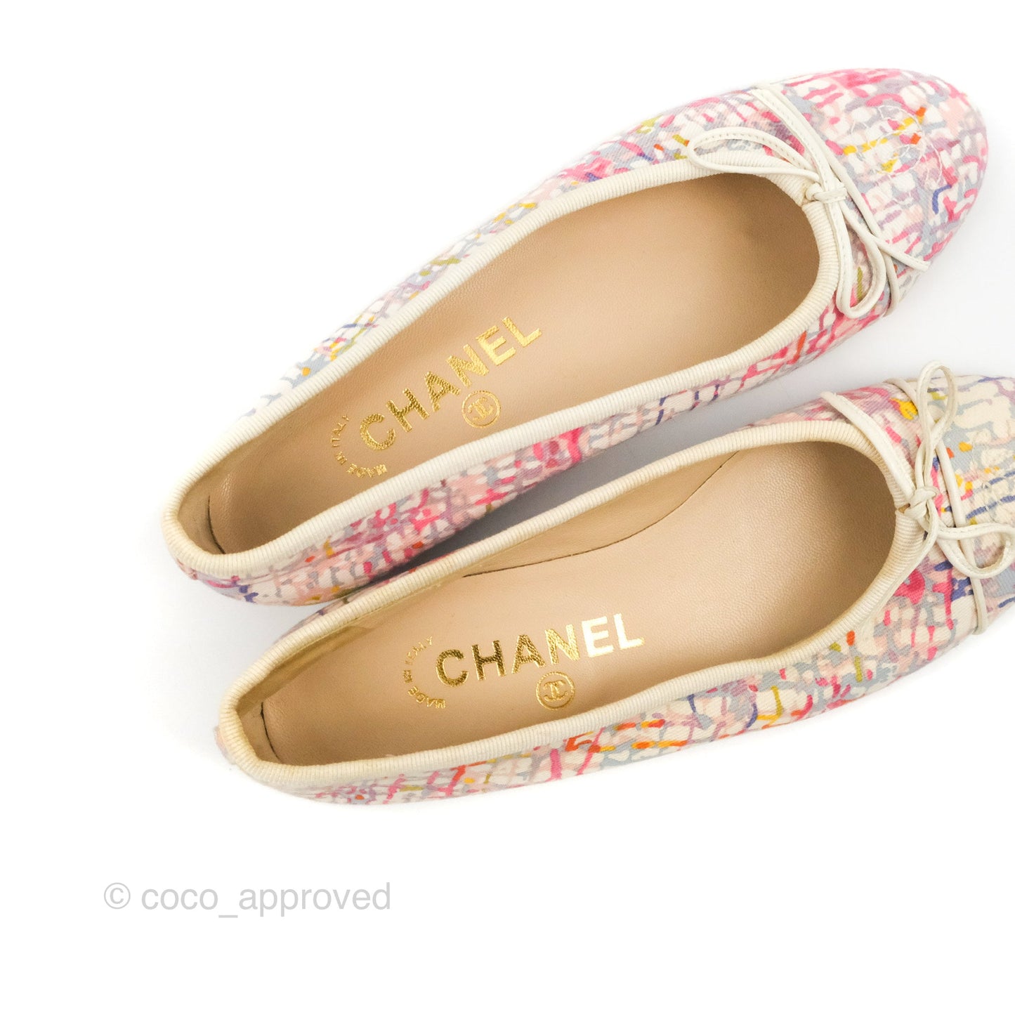 Chanel Ballerina Flats Pink/White Size 36