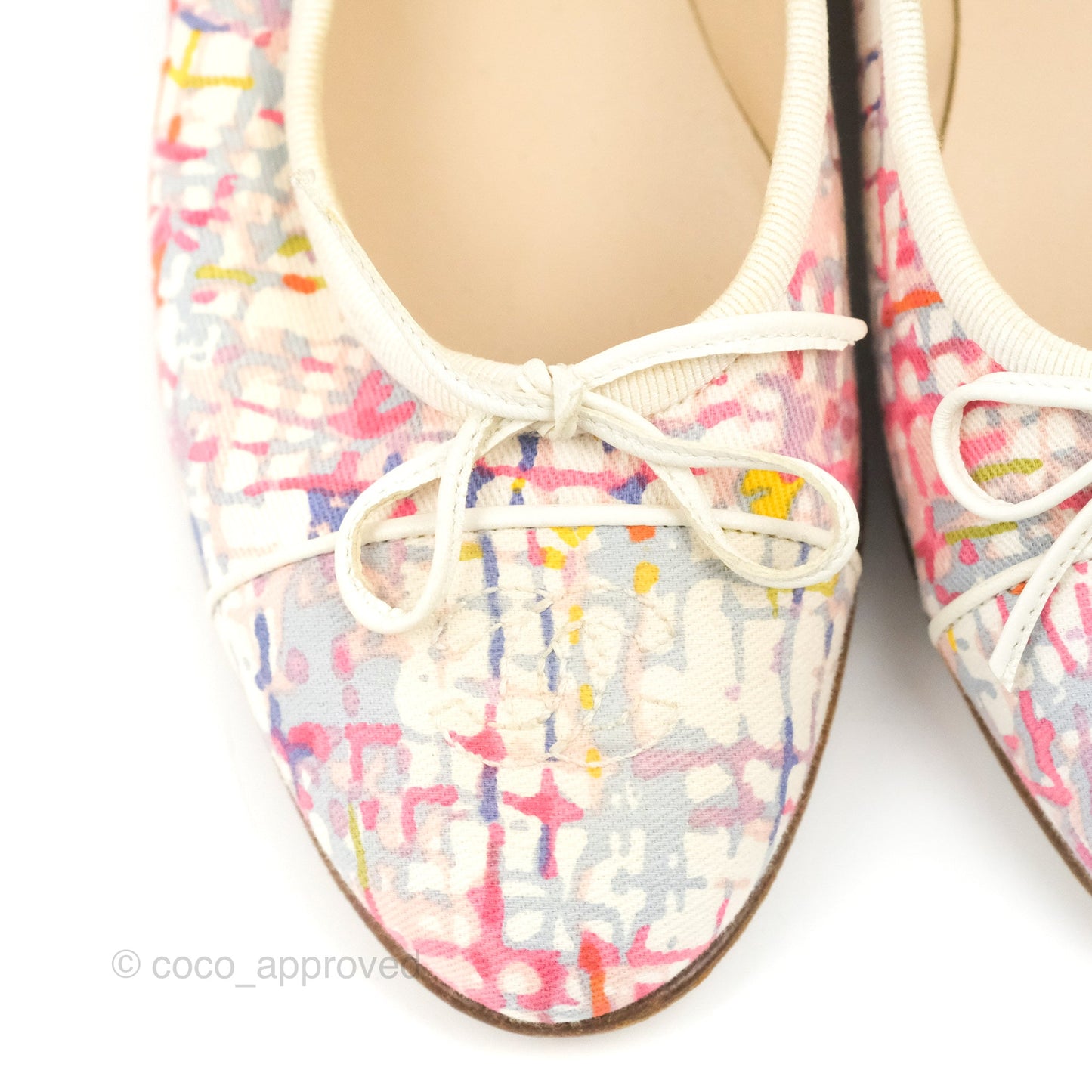 Chanel Ballerina Flats Pink/White Size 36