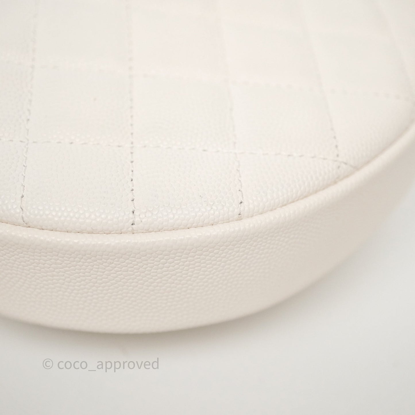 Chanel Quilted Polly Pocket Hobo Bag Caviar White Gold Hardware
