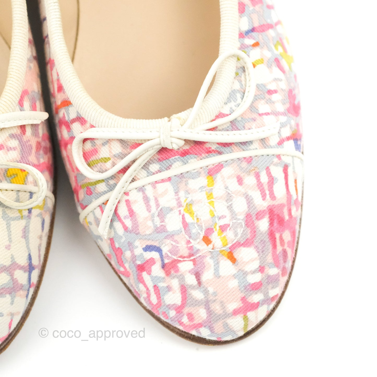 Chanel Ballerina Flats Pink/White Size 36