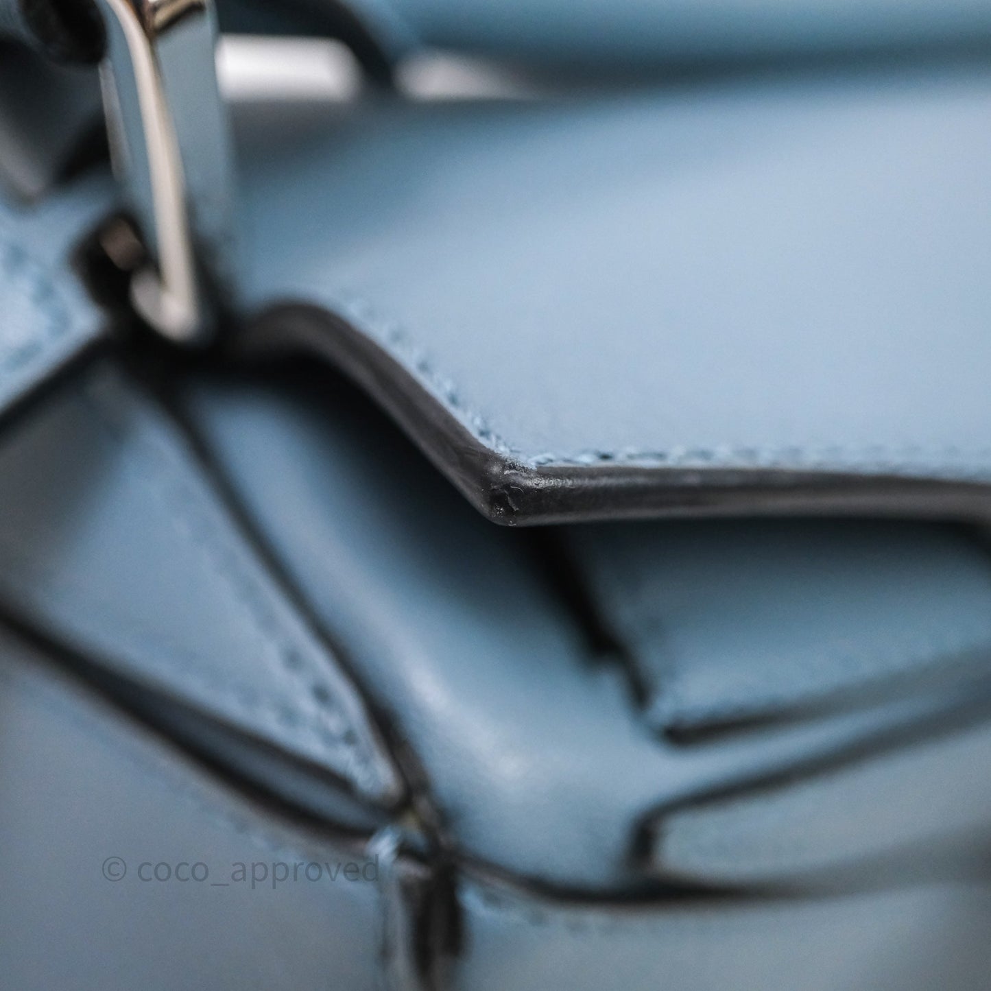 Loewe Small Puzzle Bag Stone Blue Calfskin