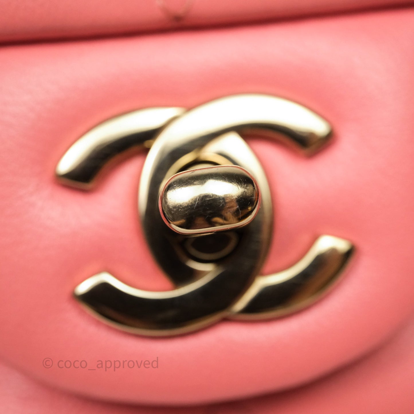 Chanel Mini Square Flap Quilted Pink Lambskin Gold Hardware