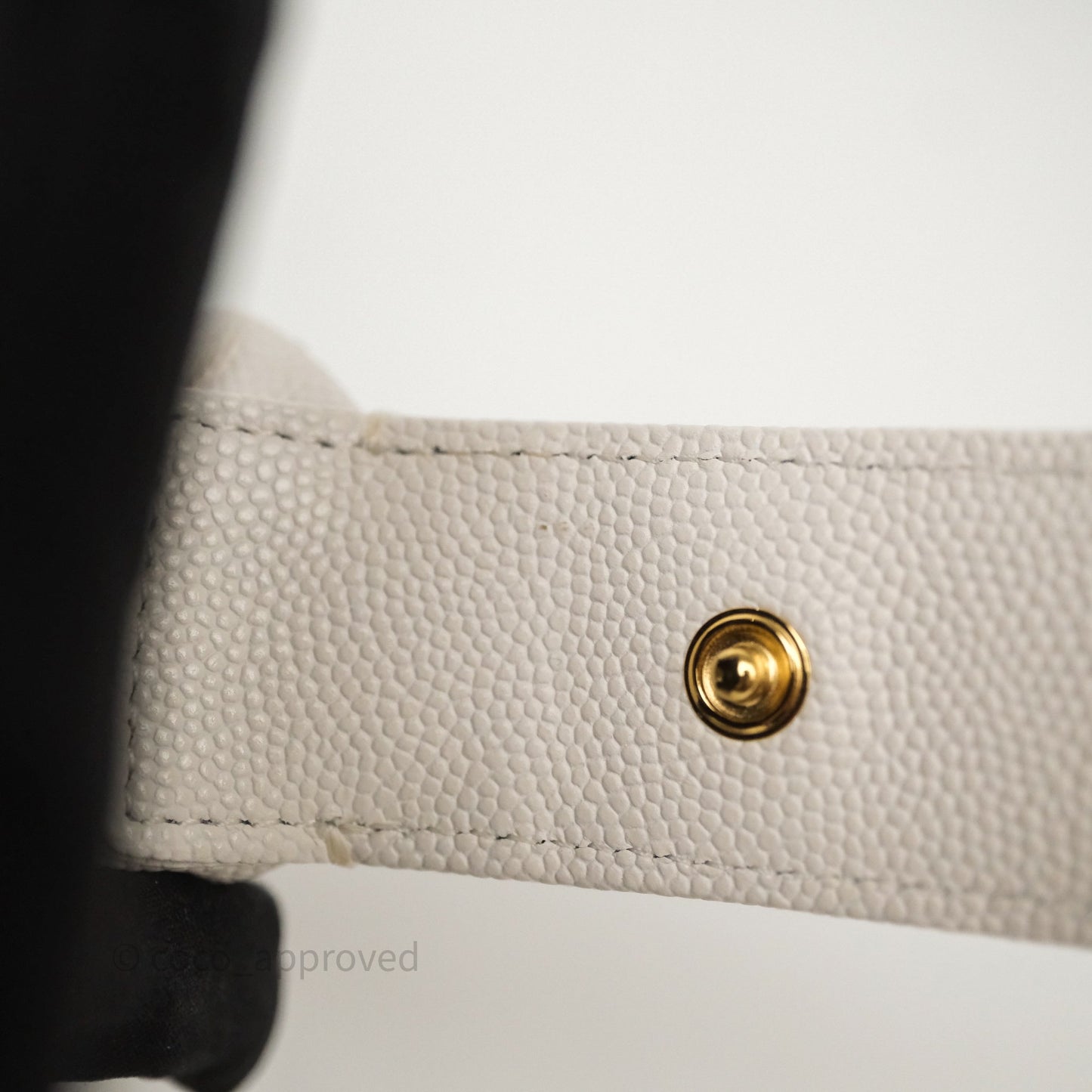 Chanel Quilted Polly Pocket Hobo Bag Caviar White Gold Hardware