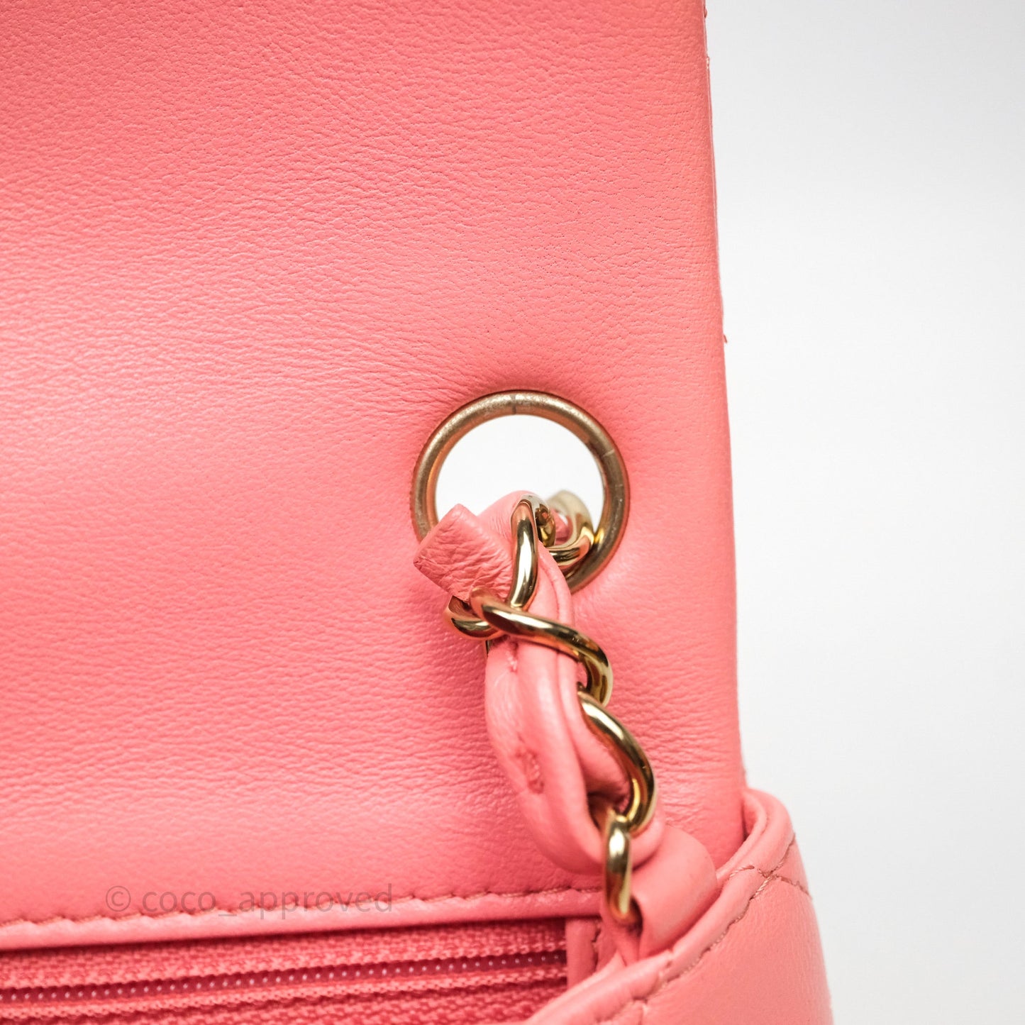 Chanel Mini Square Flap Quilted Pink Lambskin Gold Hardware