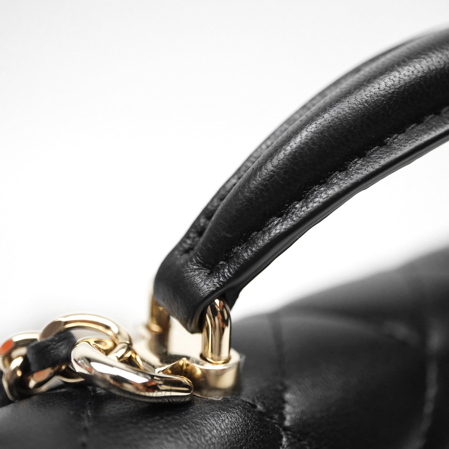 Chanel Top Handle Mini WOC Phone Holder Black Lambskin Gold Hardware