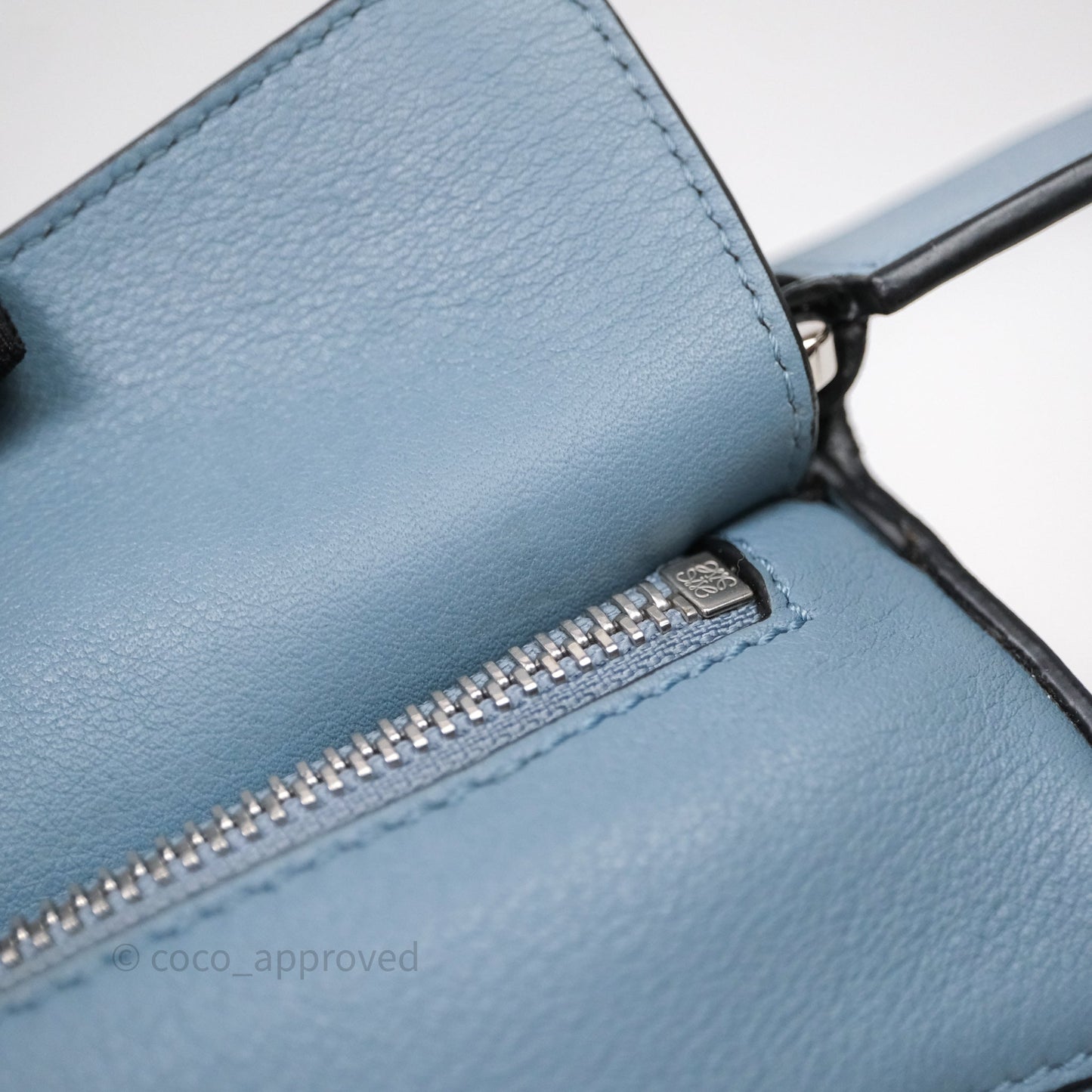 Loewe Small Puzzle Bag Stone Blue Calfskin