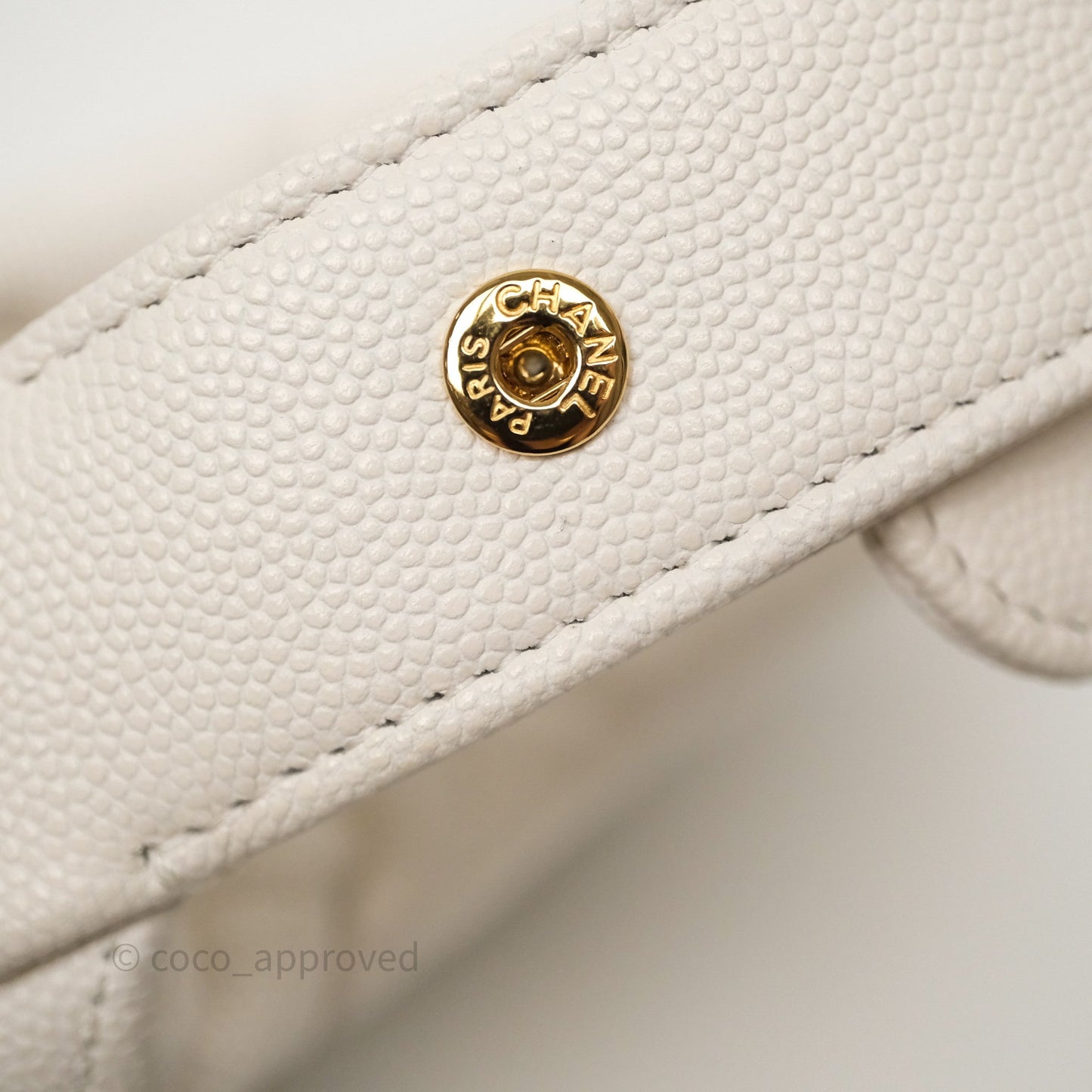 Chanel Quilted Polly Pocket Hobo Bag Caviar White Gold Hardware