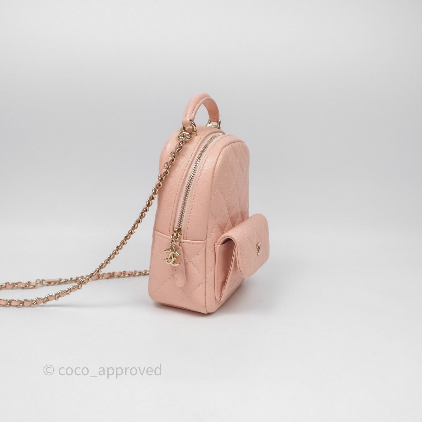 Chanel Classic Mini Backpack Pink Caviar Gold Hardware