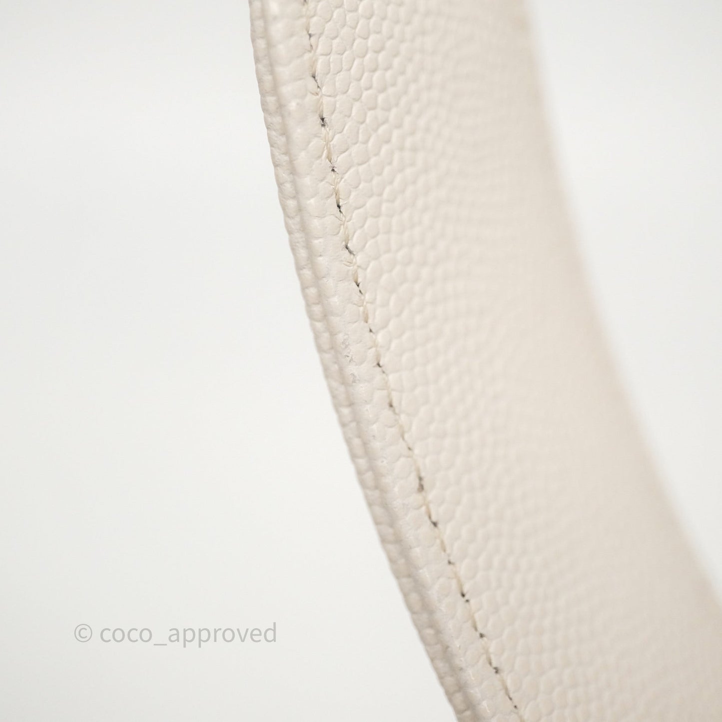 Chanel Quilted Polly Pocket Hobo Bag Caviar White Gold Hardware