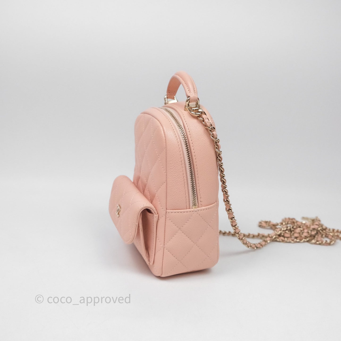 Chanel Classic Mini Backpack Pink Caviar Gold Hardware