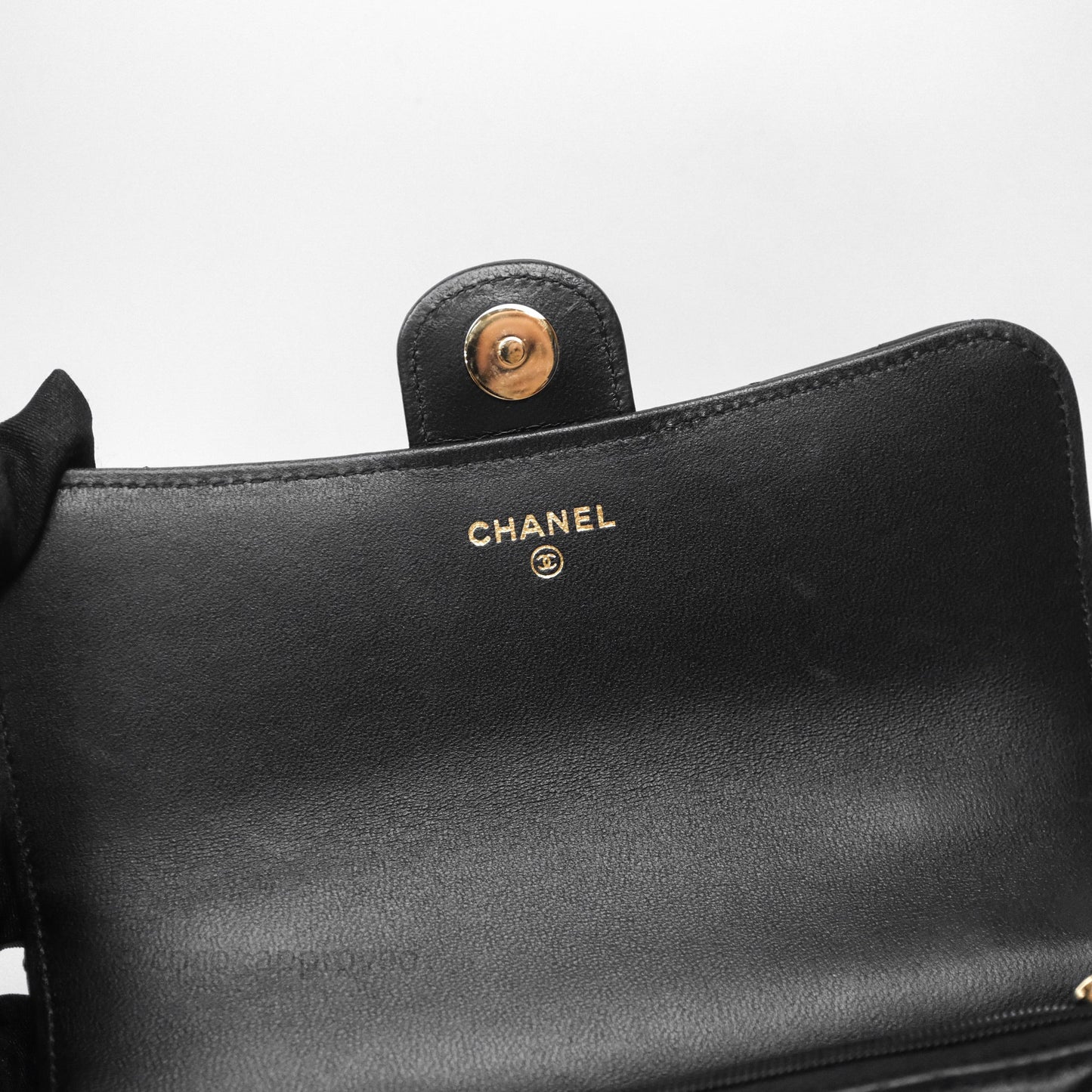 Chanel Top Handle Mini WOC Phone Holder Black Lambskin Gold Hardware