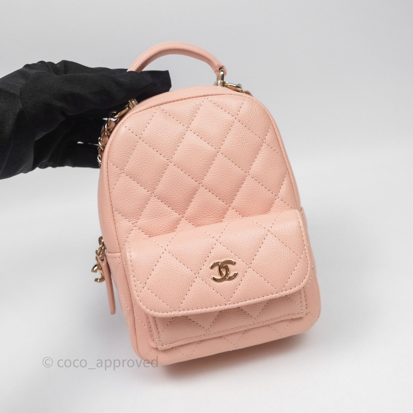 Chanel Classic Mini Backpack Pink Caviar Gold Hardware