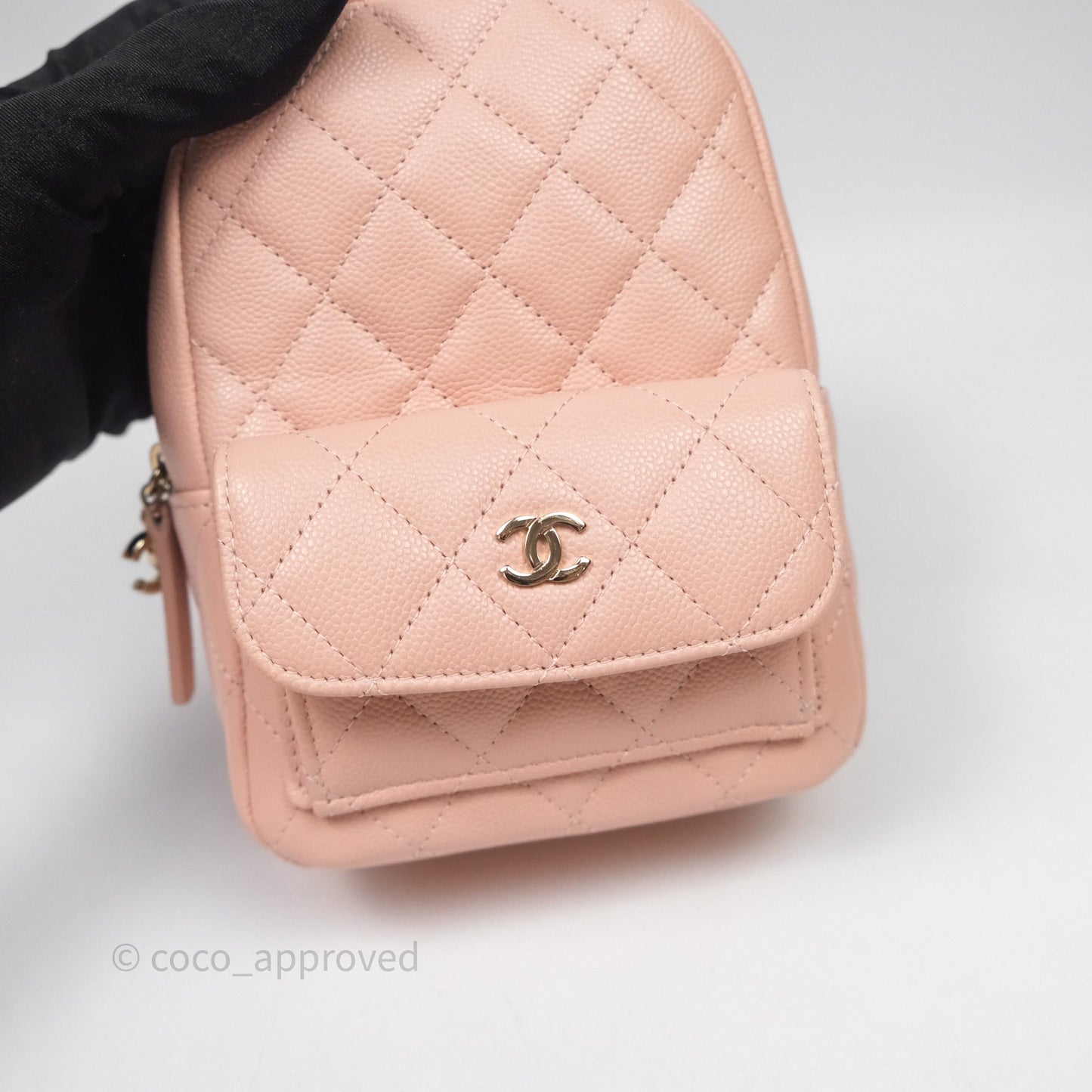 Chanel Classic Mini Backpack Pink Caviar Gold Hardware